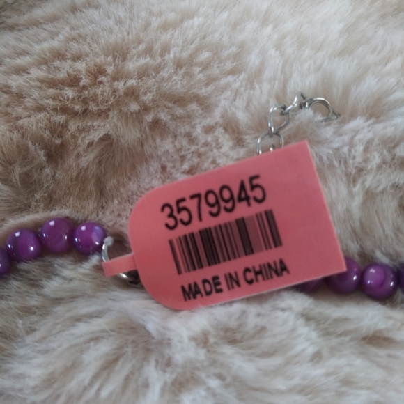 Purple Shell Necklace,Earrings & Bracelet Set NWT - Picture 10 of 12